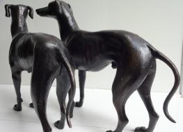 Pair greyhound figures 